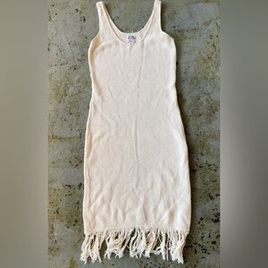 Future Collective with Alani Noelle Crochet Fringe Midi Tank Dress Size Large